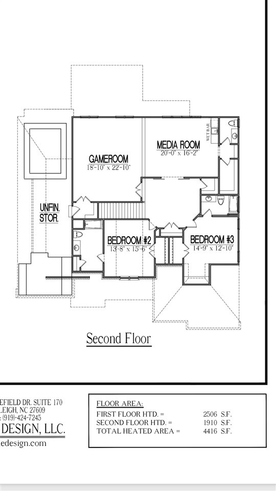 3513 Catalano Drive Raleigh, NC 27607 - Photo 30 of 30 2nd Floor Plan