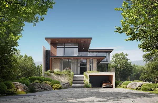 a front view of house with yard