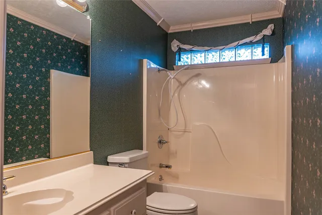 a bathroom with a toilet a sink and a large mirror