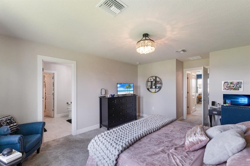 8985 Royal River Circle Parrish, FL 34219 - Photo 20 of 71 a bedroom with a bed and a chandelier