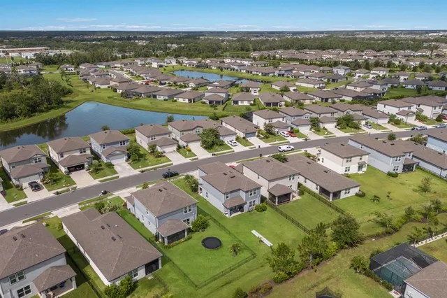 a view of a golf course with a garden