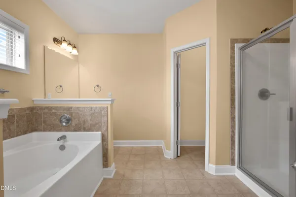 a bathroom with a tub a sink and a shower