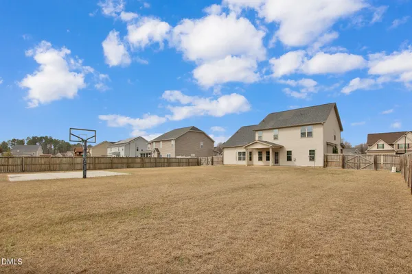 a view of an ocean with a big yard