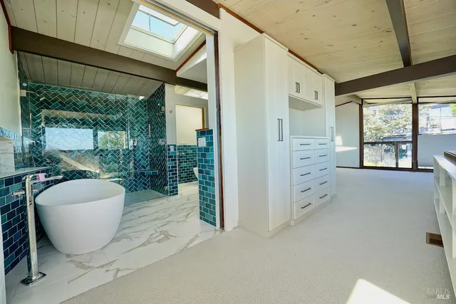 a view of a room with rack and cabinet