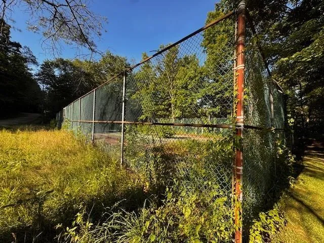 a backyard of a house with lots of green space