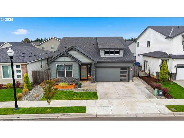 a house view with a garden space