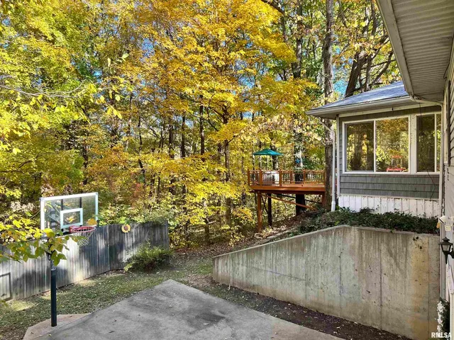 a backyard of a house with lots of green space