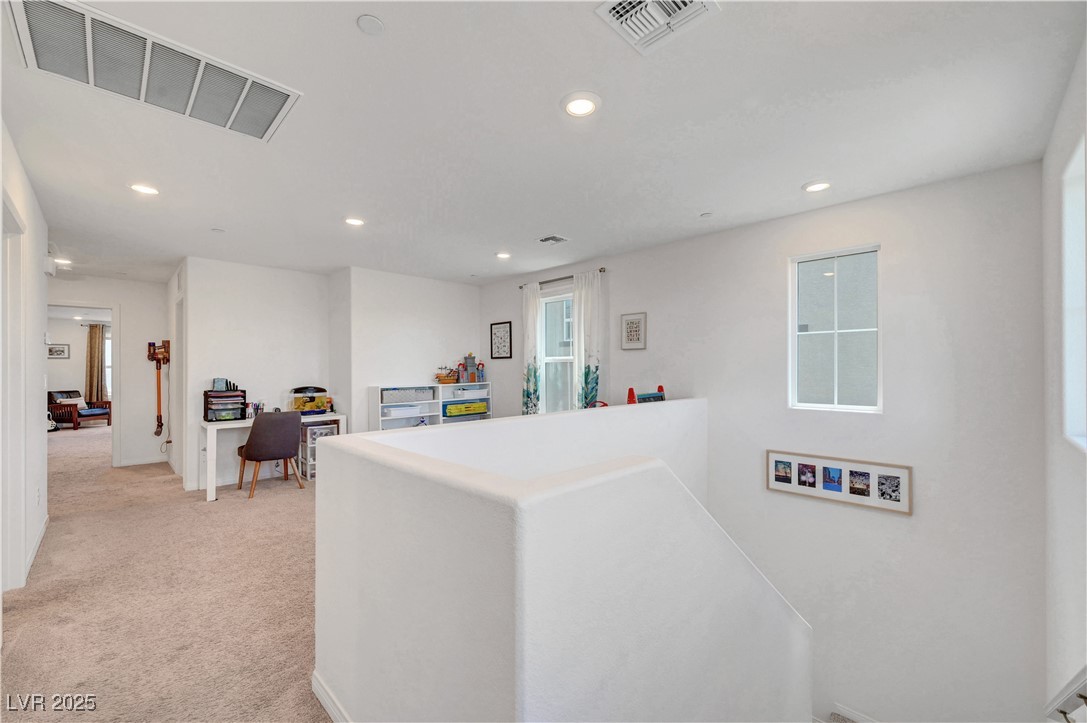 3637 Modico Lane Henderson, NV 89044 - Photo 34 of 62 Hallway featuring recessed lighting, an upstairs l