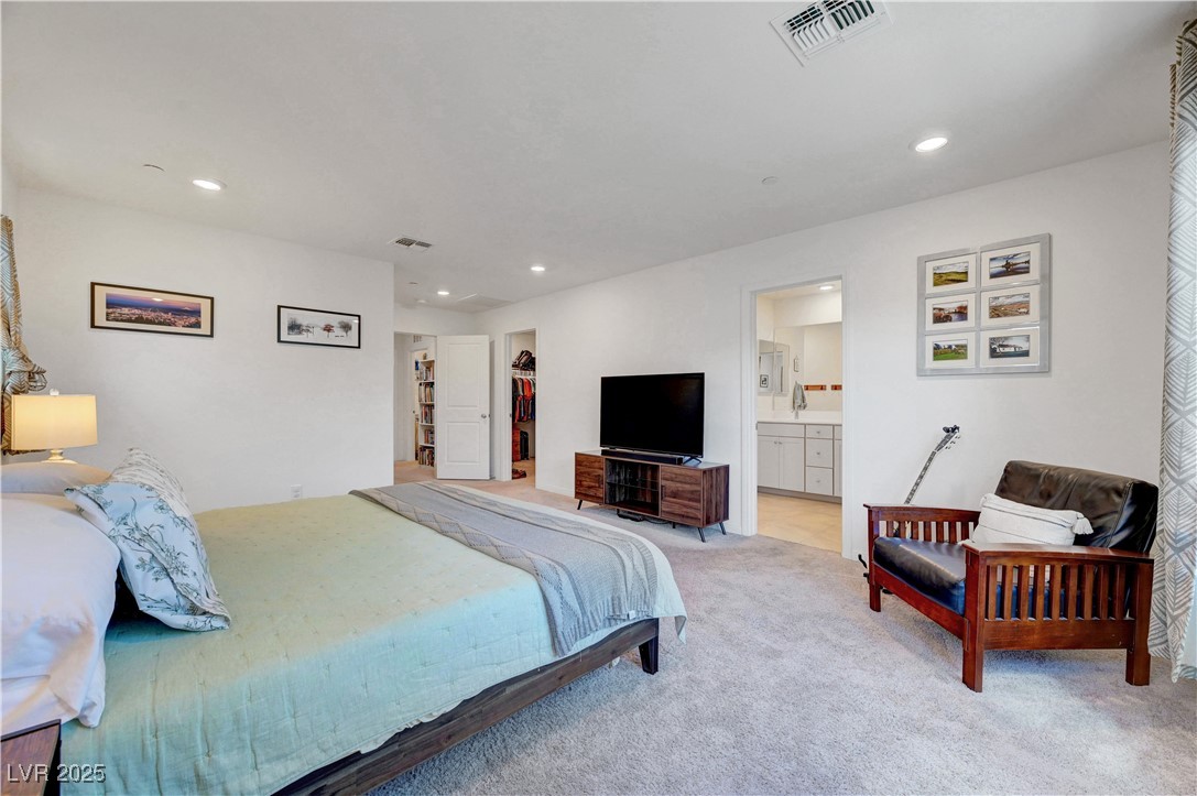 3637 Modico Lane Henderson, NV 89044 - Photo 42 of 62 Carpeted bedroom featuring recessed lighting, a wa