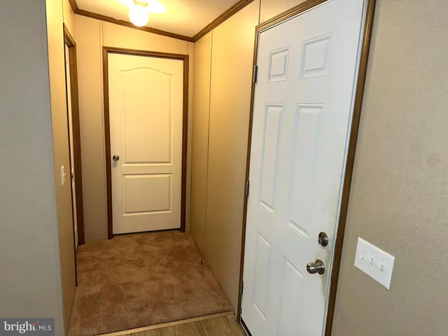 a view of wooden door