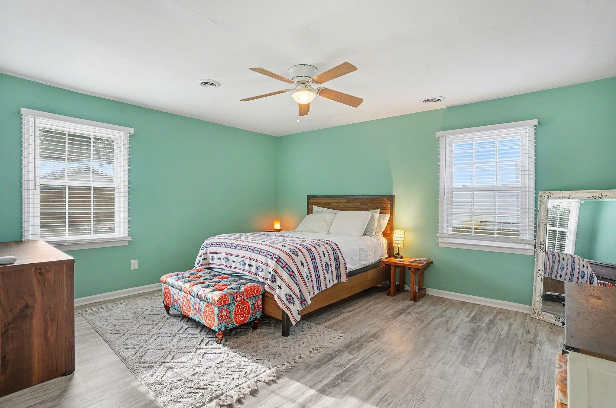 317 Jay Street Murrells Inlet, SC 29576 - Photo 17 of 36 Bedroom featuring light wood-style flooring and ceiling fan