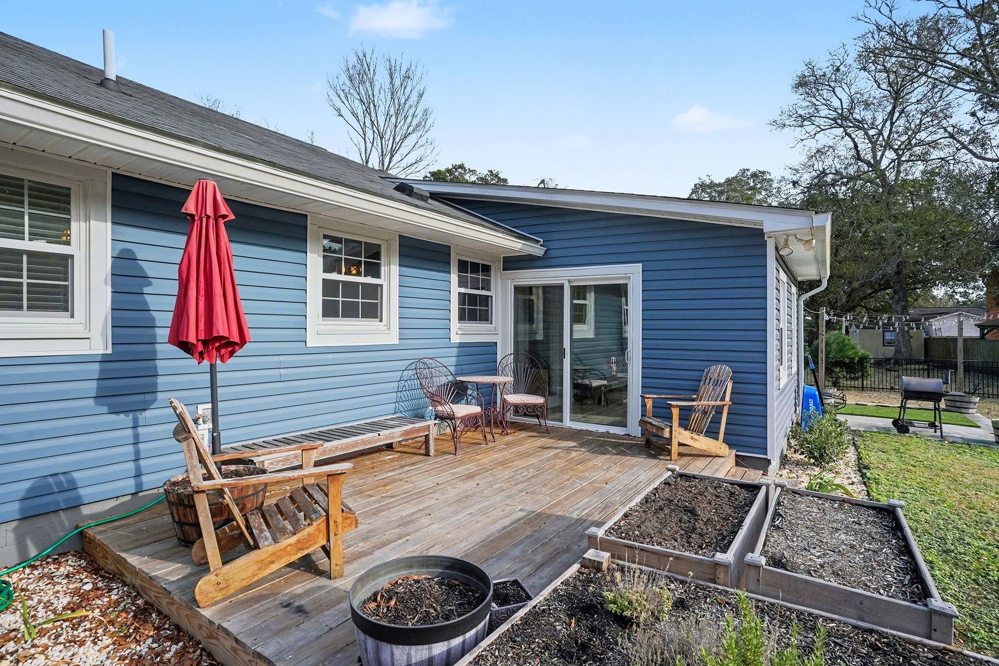 317 Jay Street Murrells Inlet, SC 29576 - Photo 32 of 36 Wooden terrace featuring a vegetable garden
