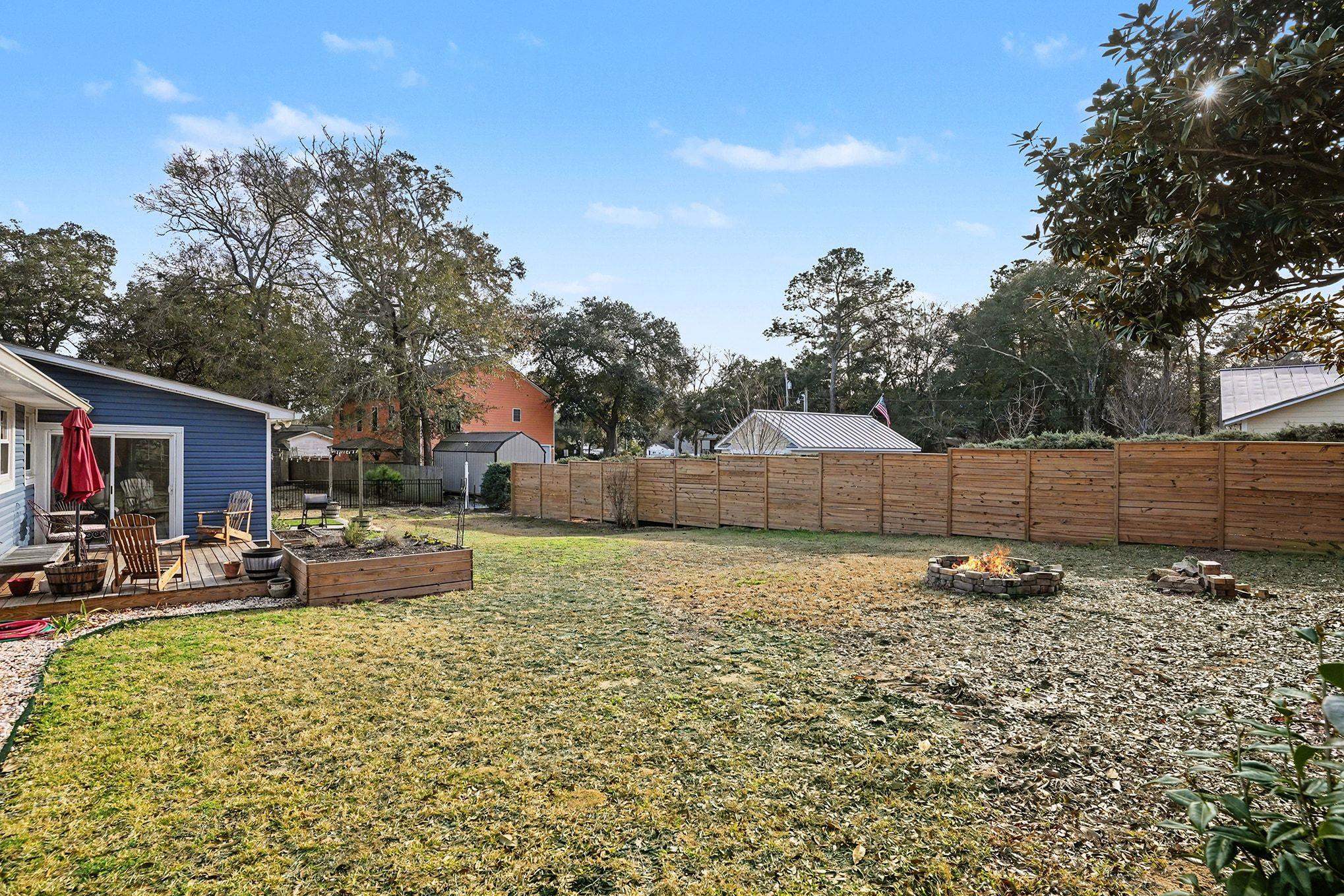 317 Jay Street Murrells Inlet, SC 29576 - Photo 36 of 36 Fenced backyard featuring a deck and a vegetable garden