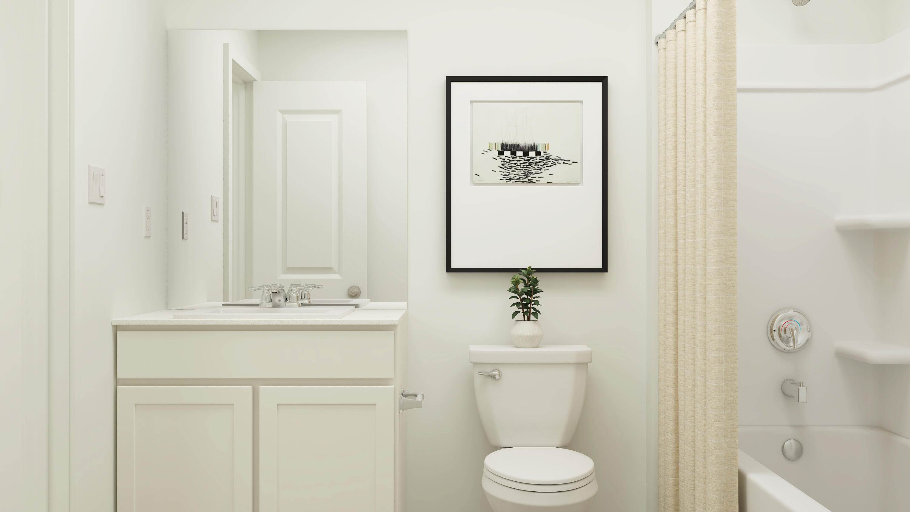 2131 Edgewood Street Lubbock, TX 79403 - Photo 23 of 24 a bathroom with a toilet sink vanity and mirror
