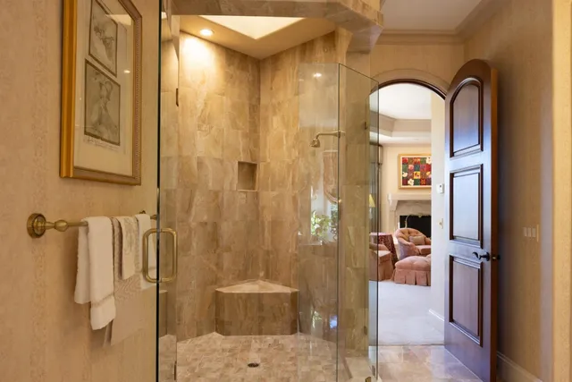 a bathroom with a shower