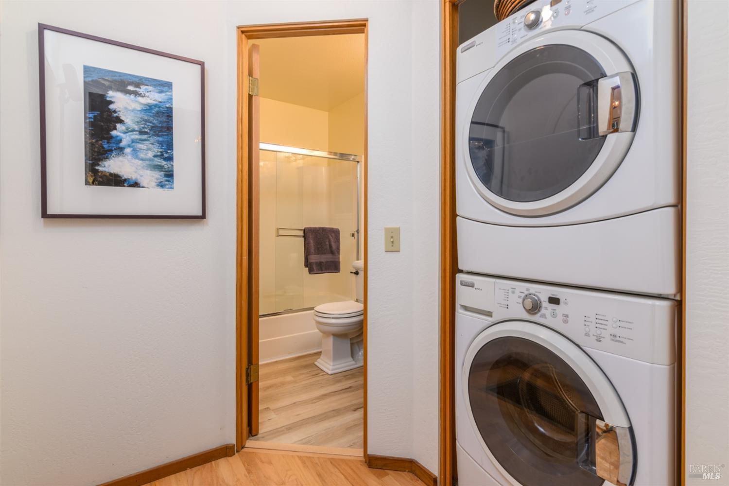 1101 River Beach Road The Sea Ranch, CA 95497 - Photo 22 of 34 a view of a hallway with washer and dryer