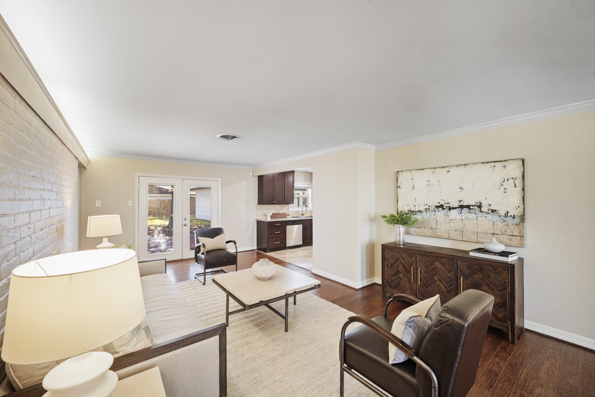 5671 Sylmar Road Houston, TX 77081 - Photo 43 of 50 a living room with furniture and a fireplace