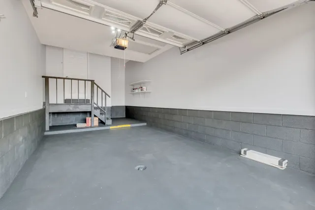 a view of a balcony with wooden floor