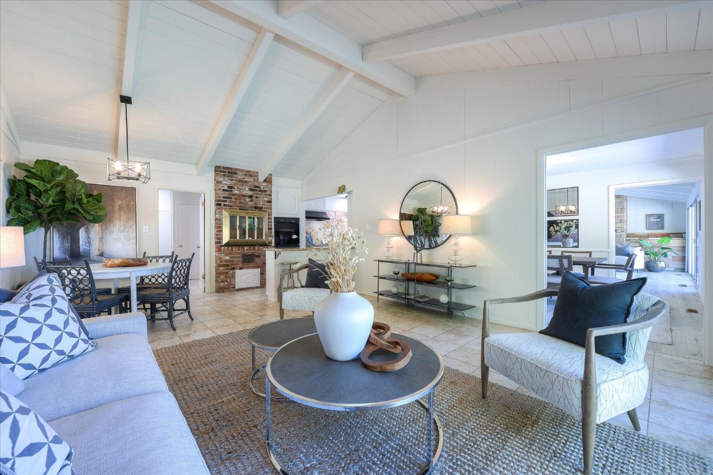 2620 Summit Drive Burlingame, CA 94010 - Photo 24 of 49 a living room with furniture potted plant and kitchen view