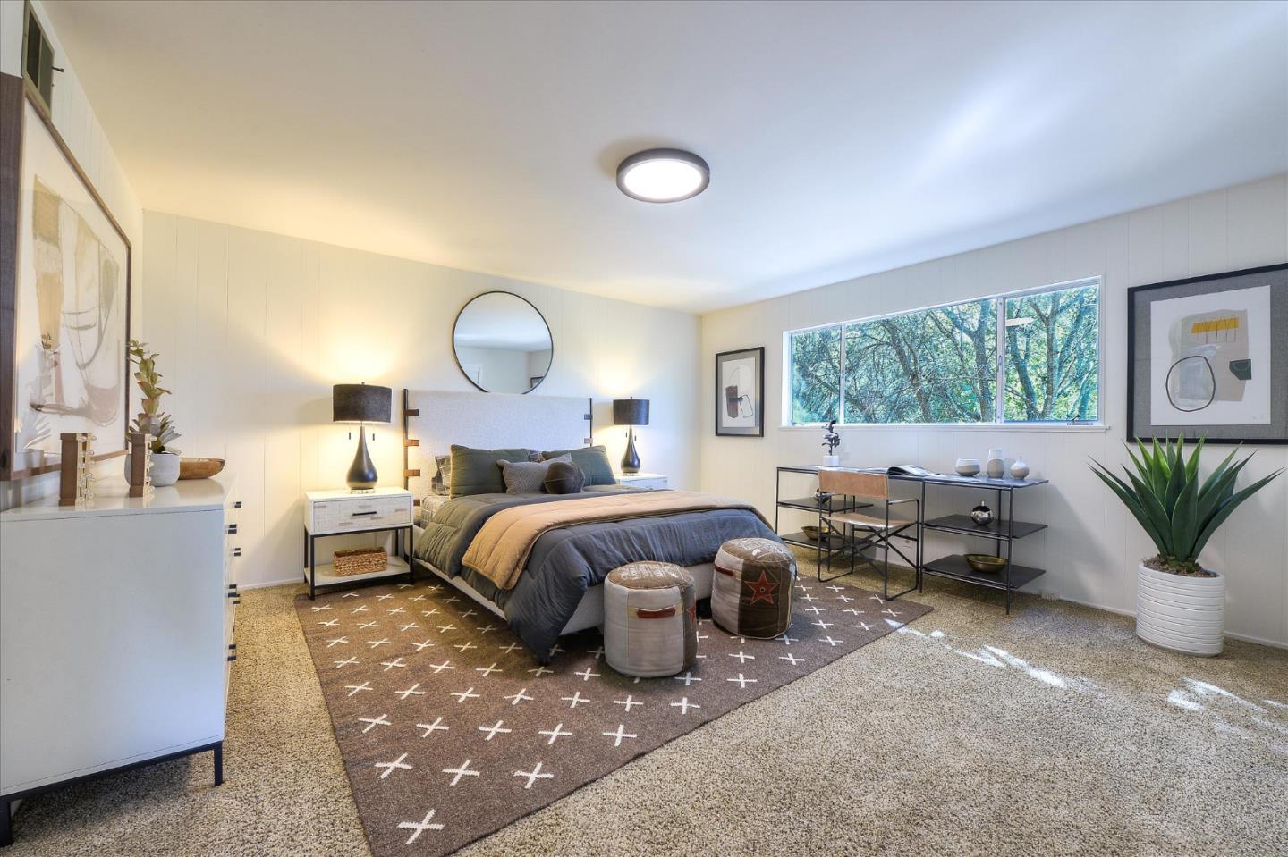 2620 Summit Drive Burlingame, CA 94010 - Photo 39 of 49 a bed room with bed and a large window