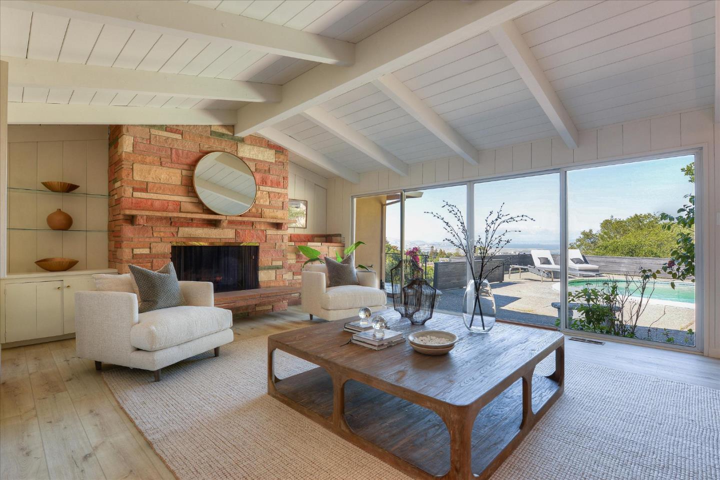 2620 Summit Drive Burlingame, CA 94010 - Photo 6 of 49 a living room with fireplace furniture and a large window