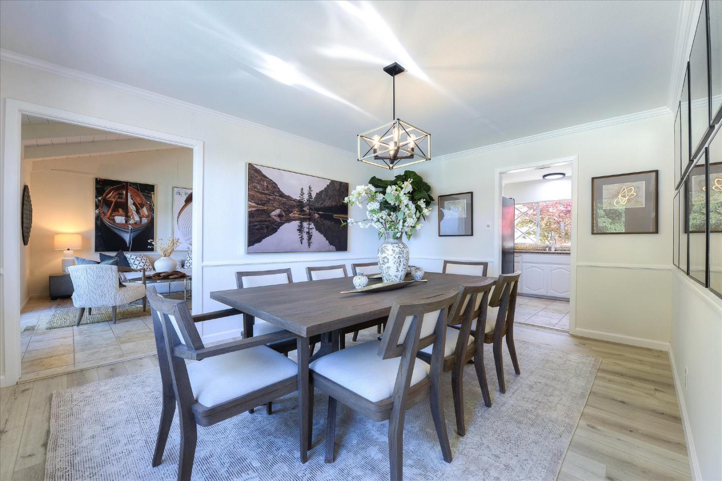 2620 Summit Drive Burlingame, CA 94010 - Photo 10 of 49 a view of a dining room with furniture and chandelier