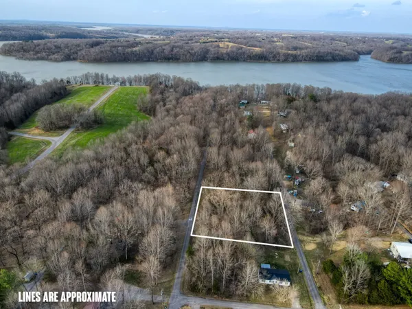 a aerial view of a house with a yard