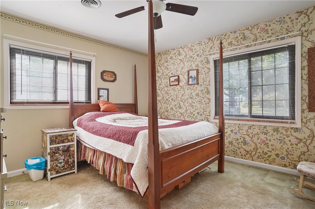 2829 Lee Road Silver Lake, OH 44224 - Photo 10 of 30 Bedroom with ceiling fan and carpet flooring