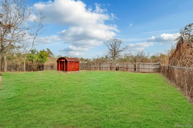 a view of a big yard with large trees