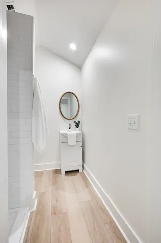 a view of livingroom with furniture and wooden floor