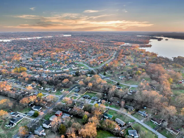 an aerial view of multiple house