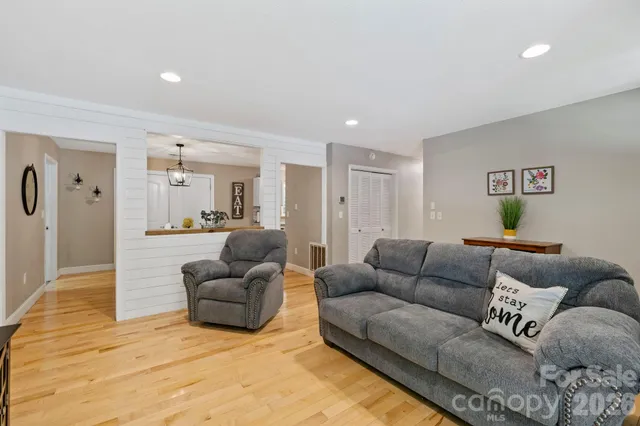 a living room with furniture and a couch