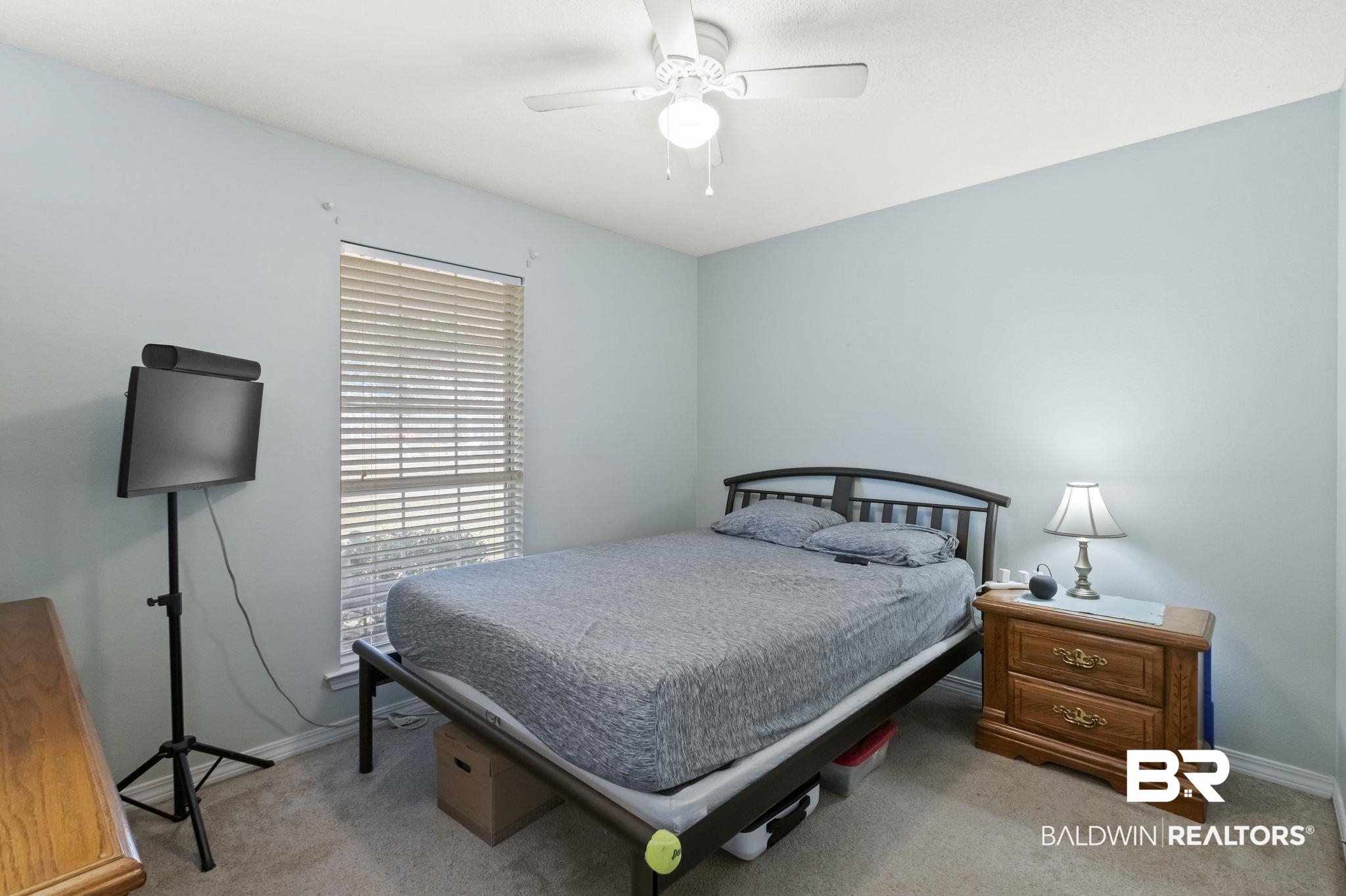 14031 Brook Hollow Road Summerdale, AL 36580 - Photo 32 of 56 Bedroom featuring ceiling fan and light colored carpet