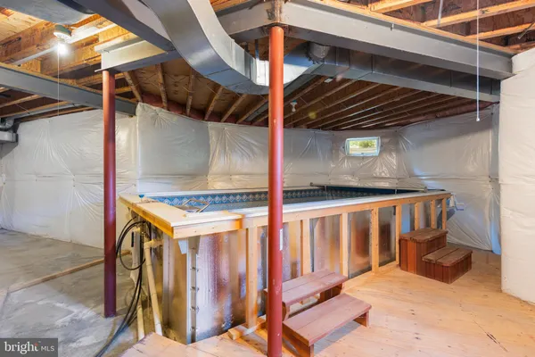 a view of a swimming pool with a mountain view