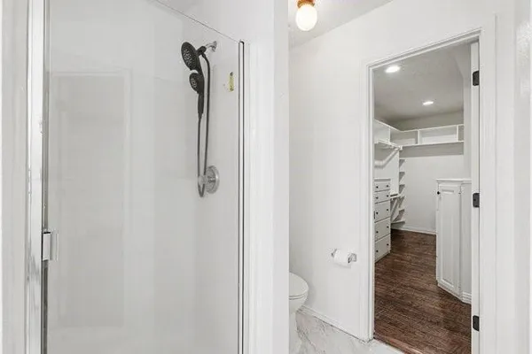 a bathroom with a shower