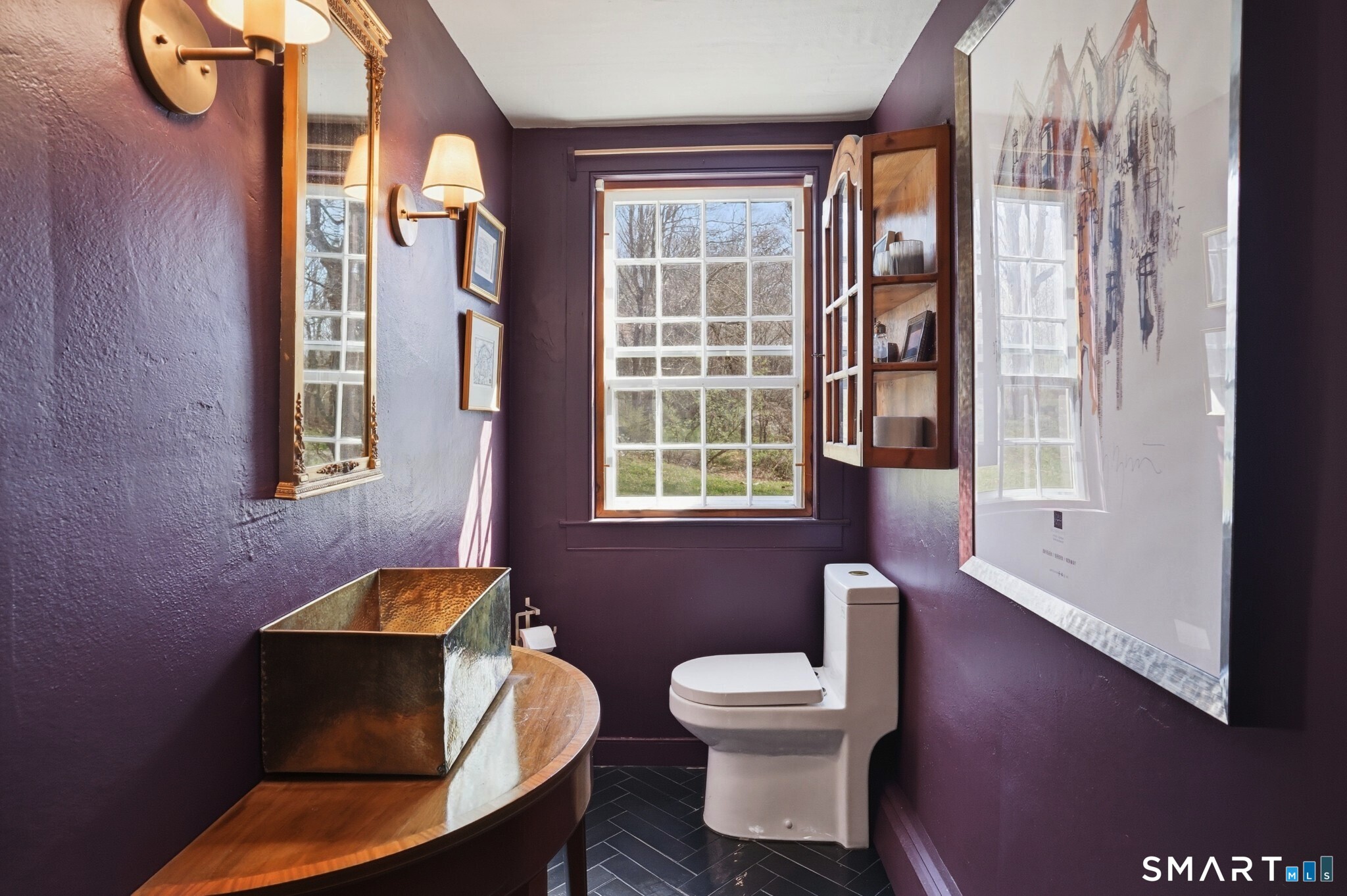 604 Pendleton Hill Road North Stonington, CT 06359 - Photo 10 of 39 a bathroom with a toilet a sink and a mirror