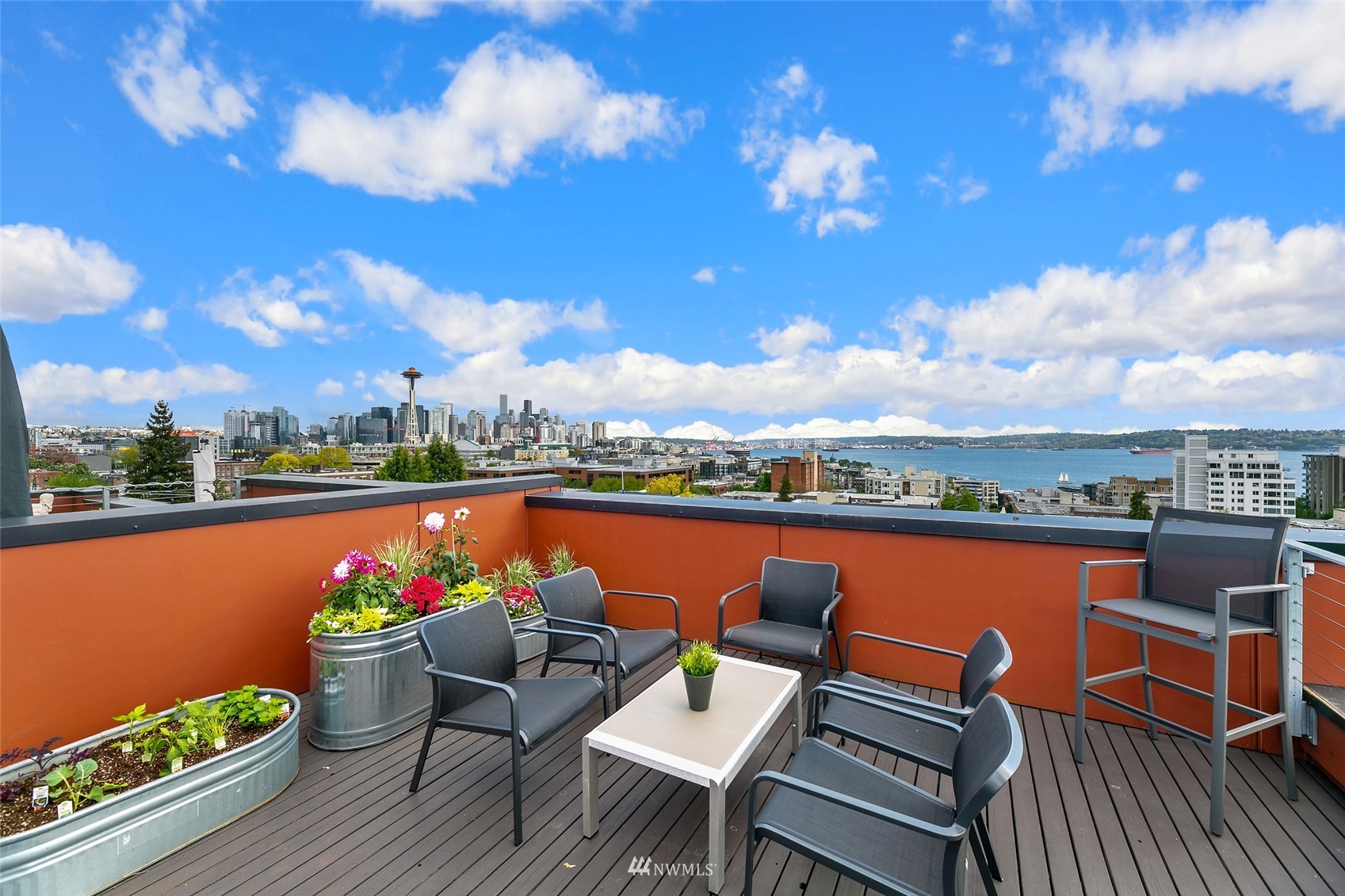 327 West Olympic Place, Unit F Seattle, WA 98119 - Photo 24 of 39 a view of sitting space with lounge chairs on th terrace