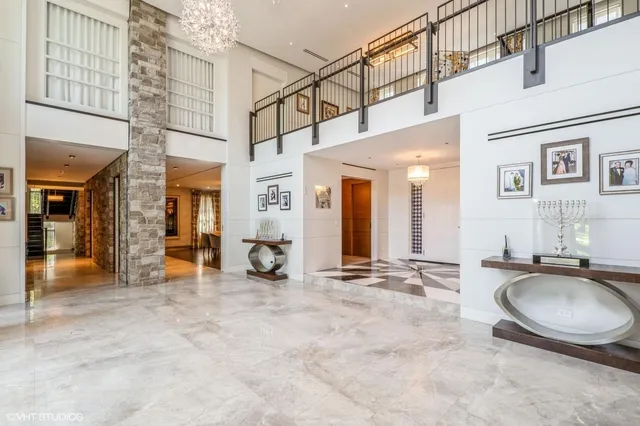 a view of a lobby with furniture