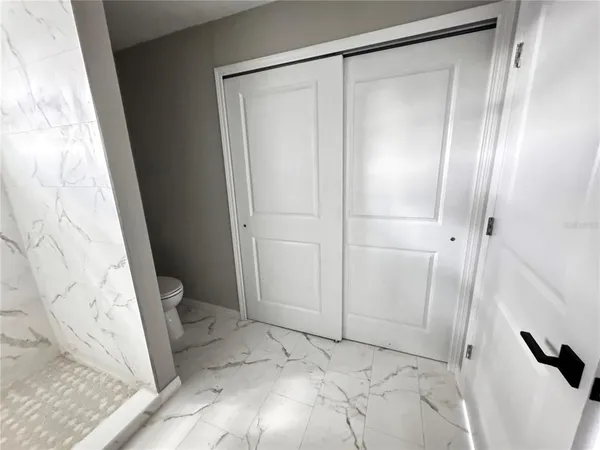 a bathroom with a shower