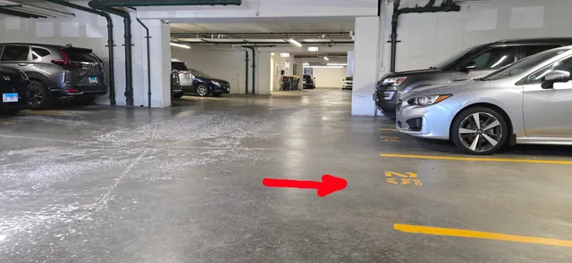 a view of a parking area