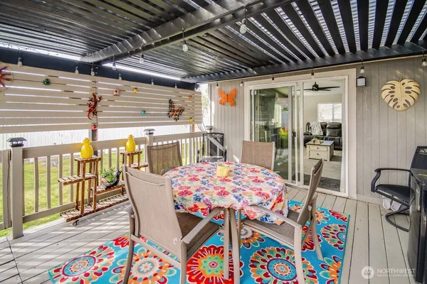 a outdoor space with lots of furniture