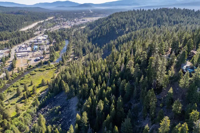 a view of city and mountain