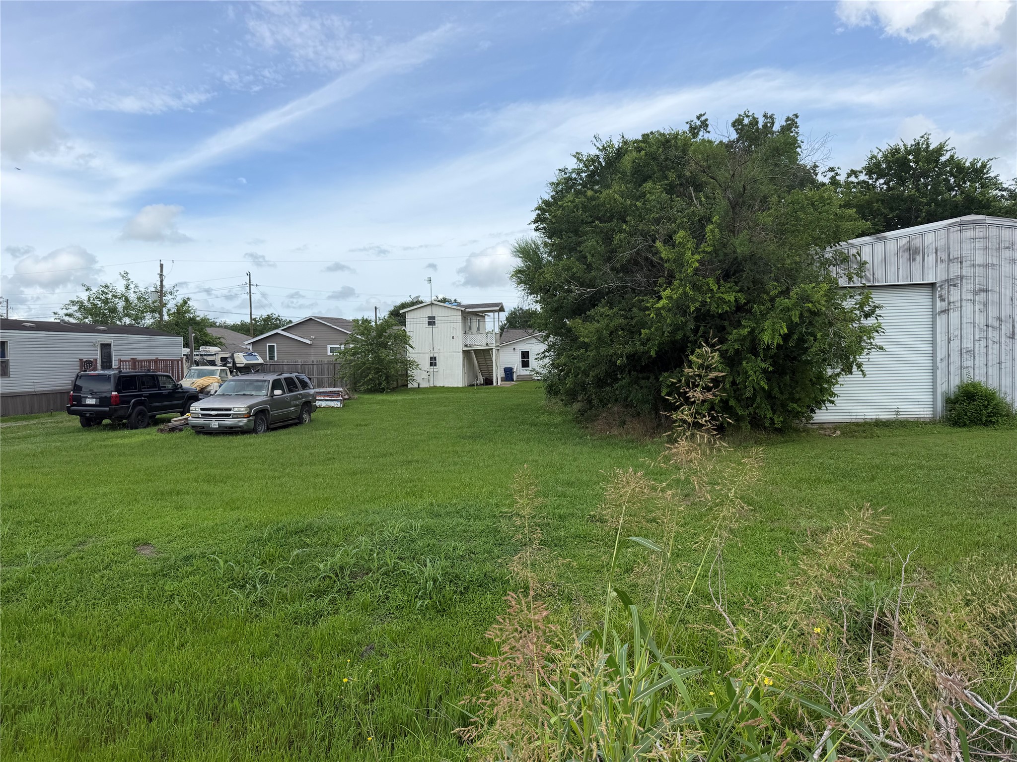 a big yard with lots of green space