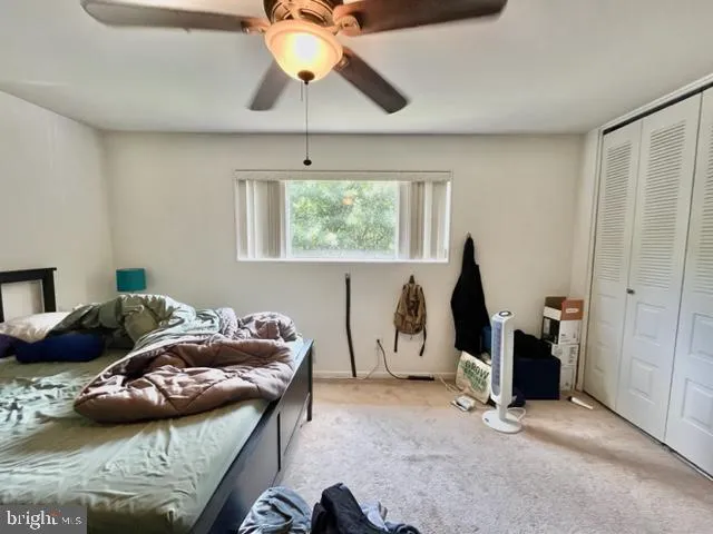 a bedroom with bed and window