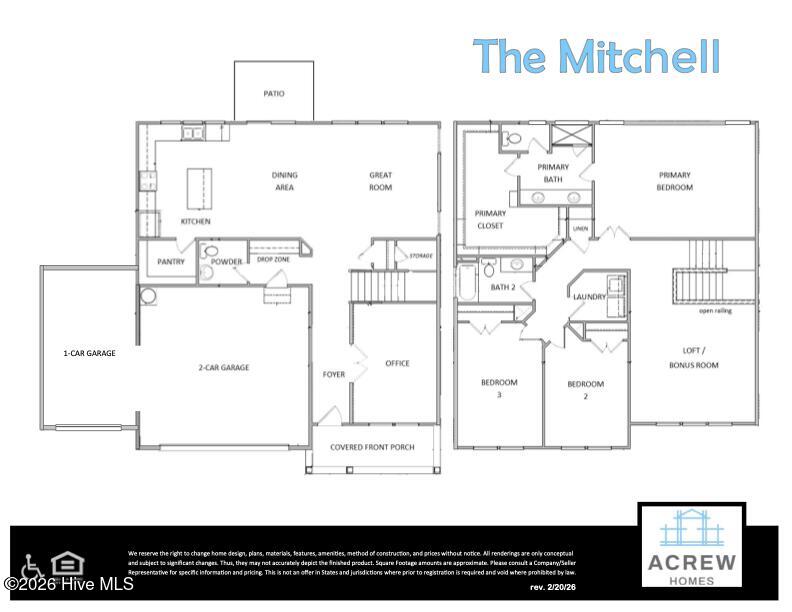 4142 Dixon Road Grimesland, NC 27837 - Photo 14 of 14 Mitchell floor plan