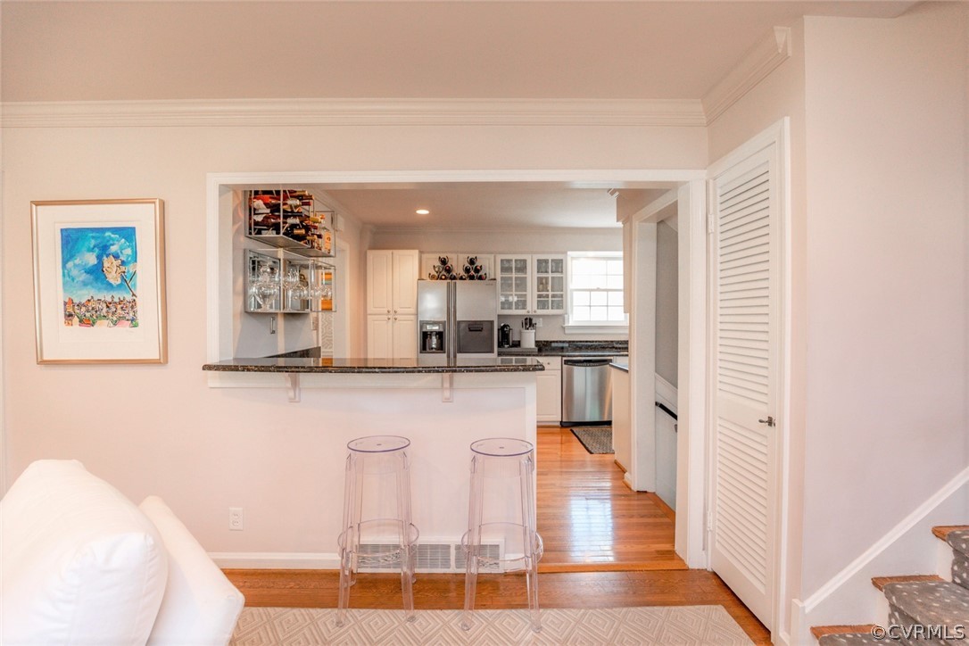 View from the entryway looking toward the kitchen.