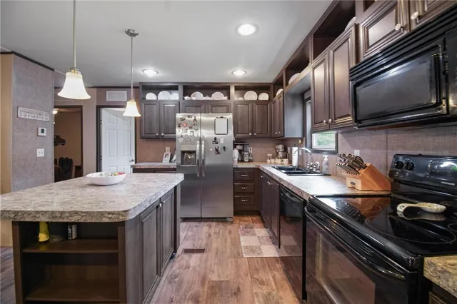 a living room with furniture