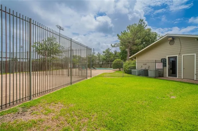 a view of a backyard with a garden