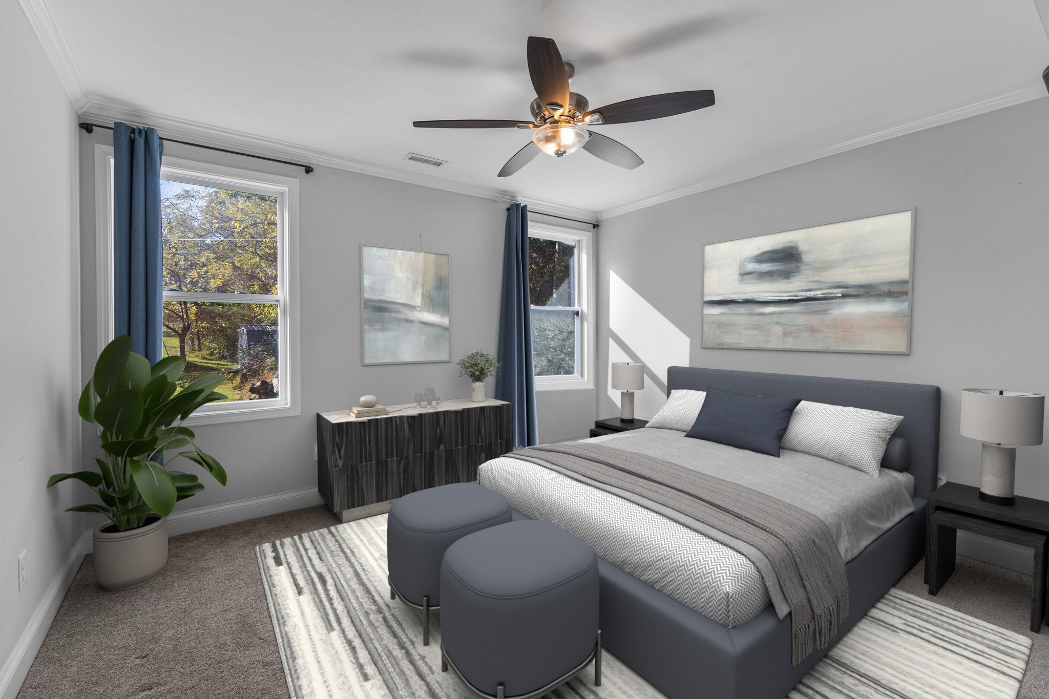 10209 New Hope Road Bon Aqua, TN 37025 - Photo 14 of 22 a bedroom with a bed and ceiling fan