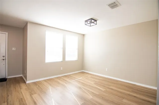 an empty room with a window